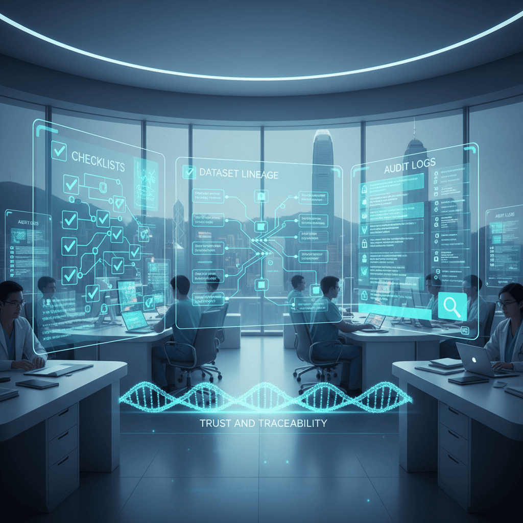 Documentation trail across AI development lifecycle for healthcare
